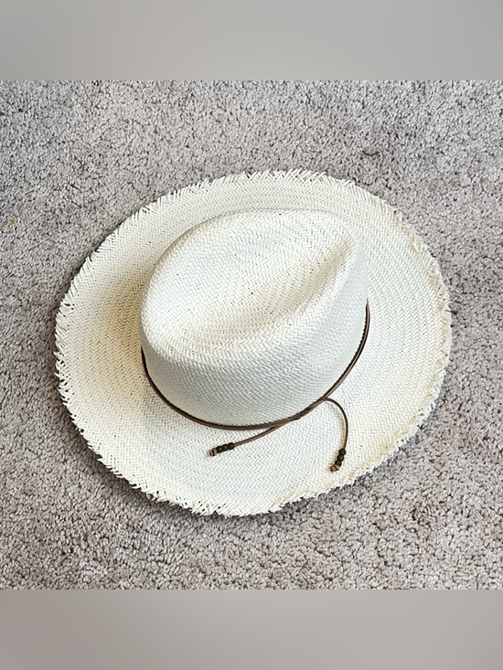 Hat Attack Accessories - Hat Attack Straw Sun Hat Woven One Size Frayed Edge Packable Beach Outdoor